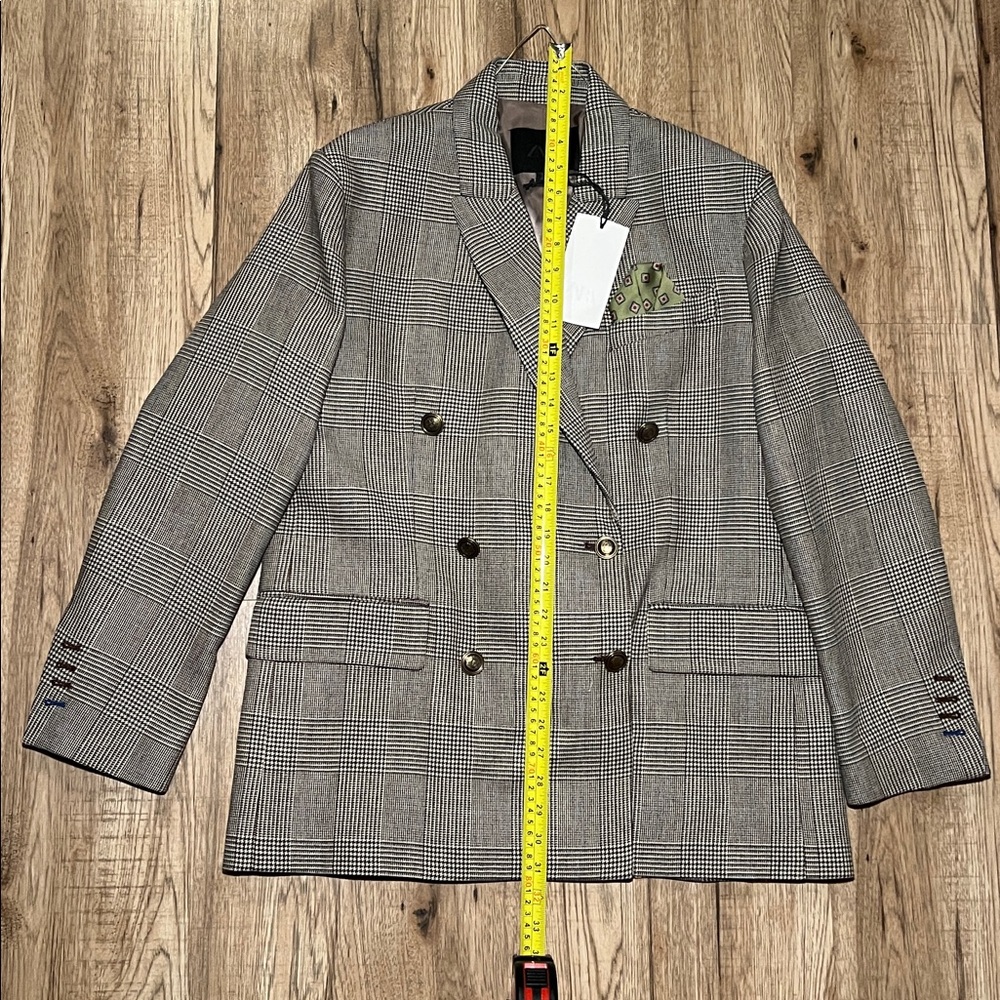 NEW! Zara Plaid Wool Oversized Blazer - Picture 8 of 12